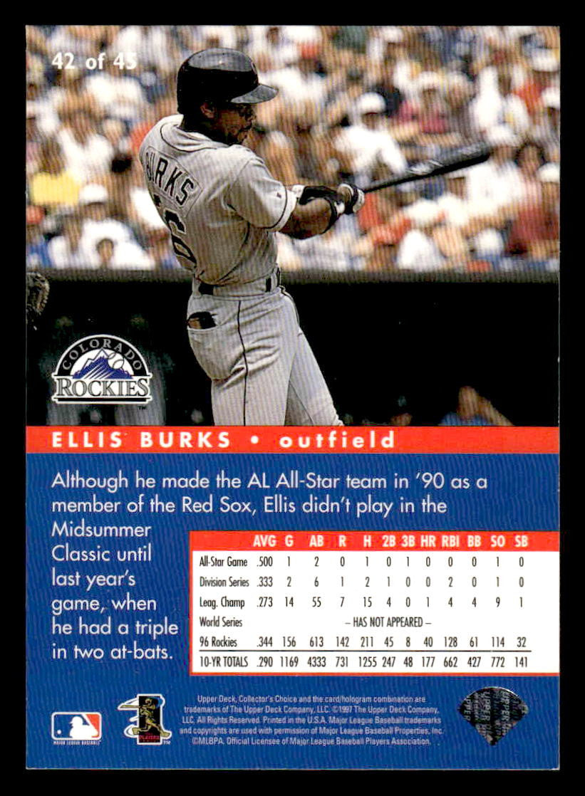 1997 Collector's Choice #42 Ellis Burks All-Star Connection