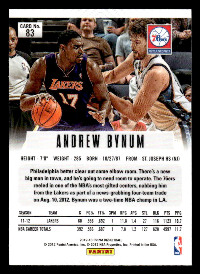 2012-13 Panini Prizm #83 Andrew Bynum
