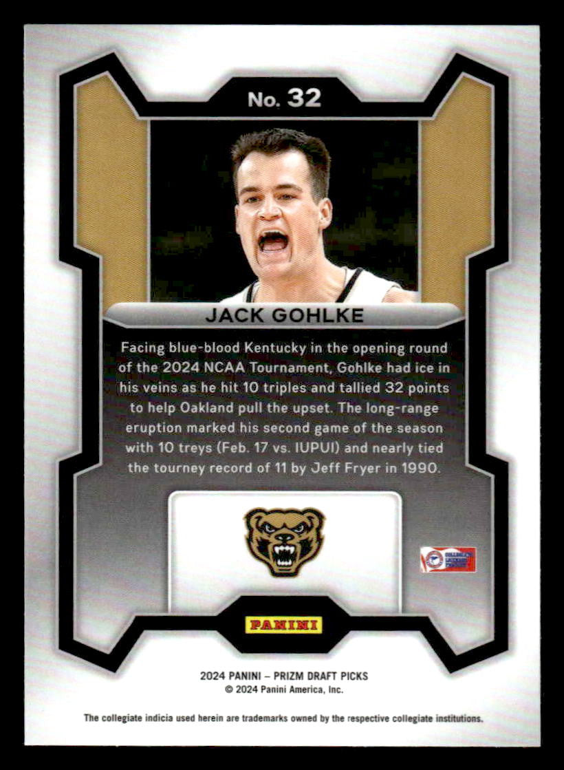 2024 Panini Prizm Draft Picks #32 Jack Gohlke