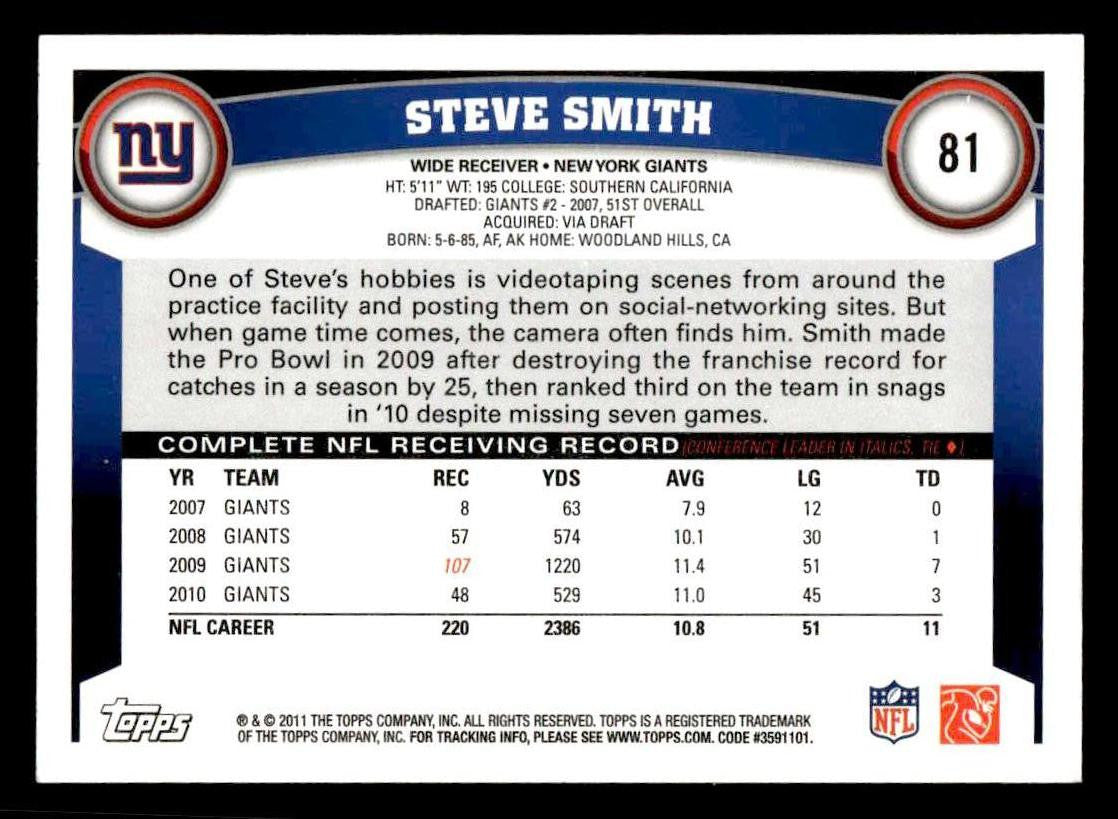 2011 Topps #81 Steve Smith