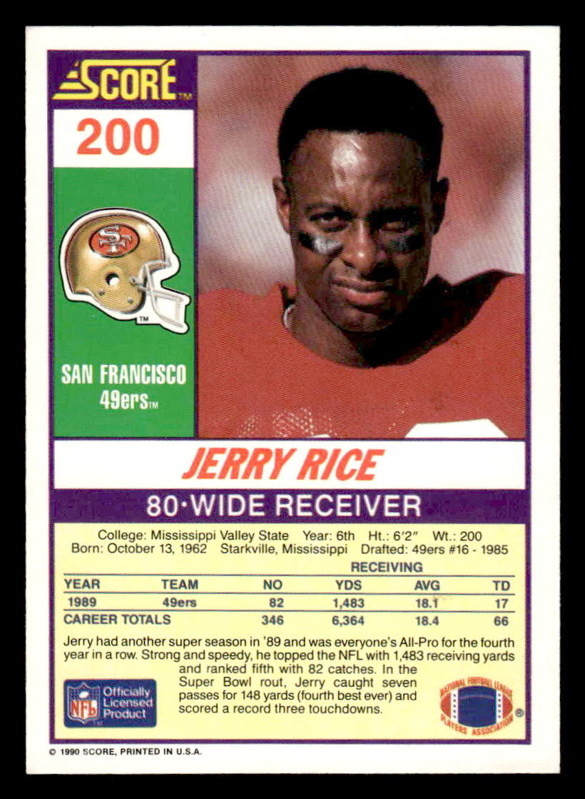 1990 Score #200 Jerry Rice