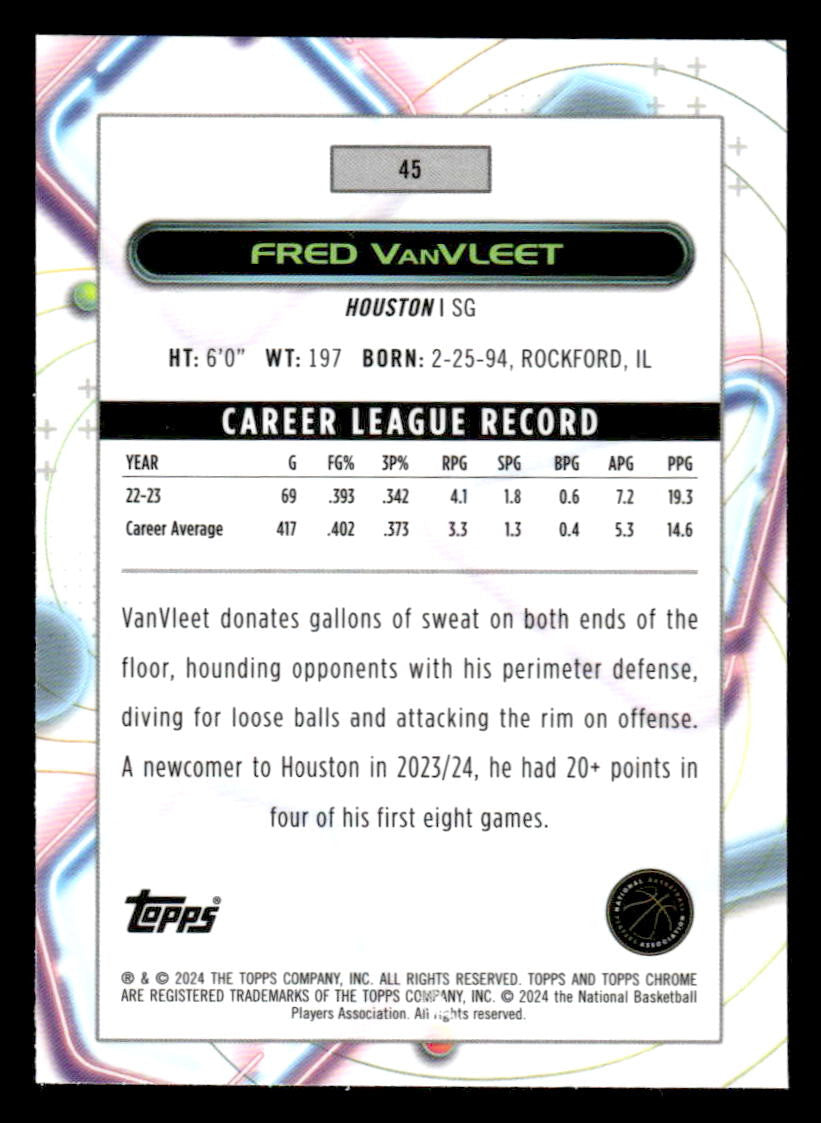 2023-24 Topps Chrome Cosmic #45 Fred VanVleet