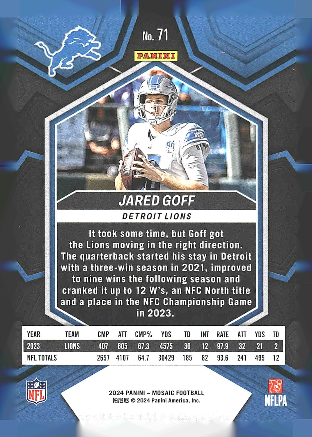 2024 Panini Mosaic #71 Jared Goff