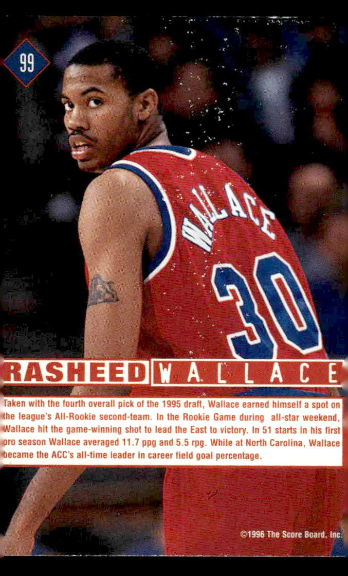 1996 Score Board Rookies #99 Rasheed Wallace