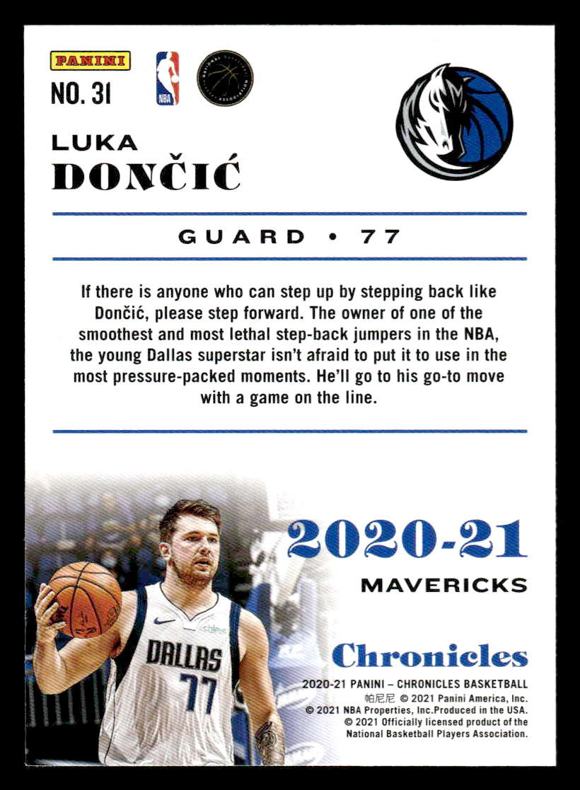2020-21 Panini Chronicles #31 Luka Doncic