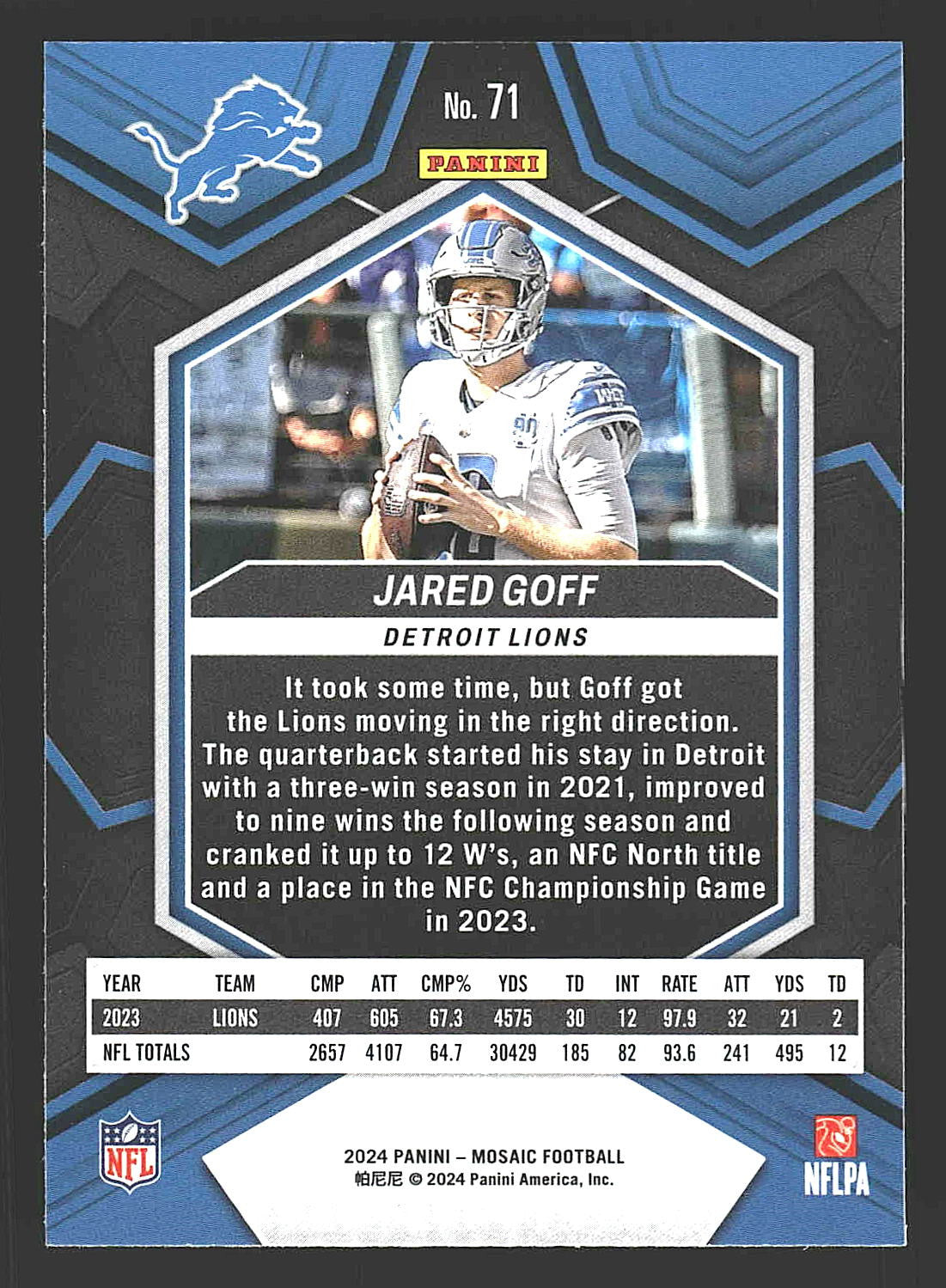 2024 Panini Mosaic #71 Jared Goff