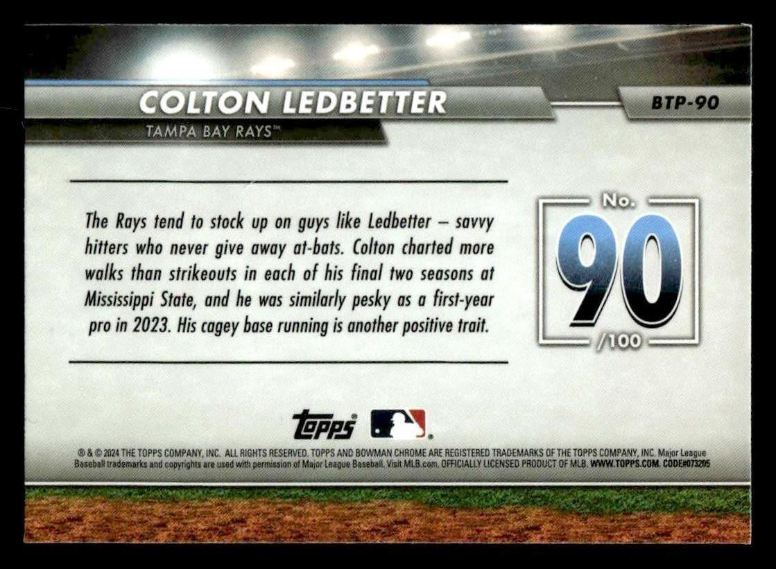 2024 Bowman #BTP-90 Colton Ledbetter Bowman Scouts' Top 100