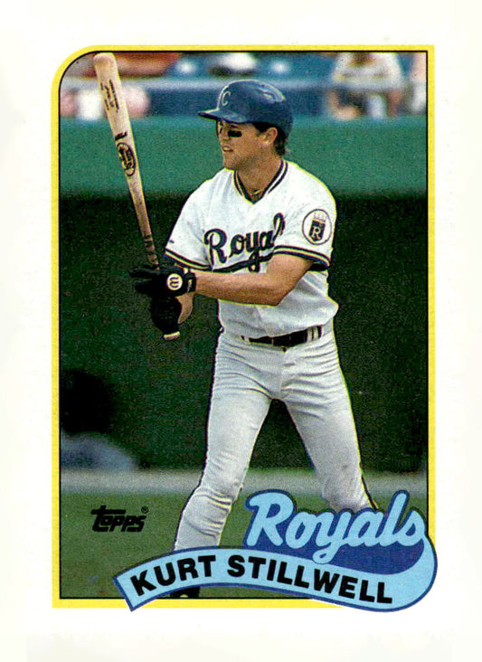 1989 Topps #596b Kurt Stillwell Yellow overprint on name on front
