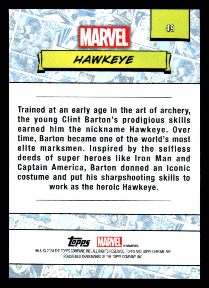 2024 Topps Chrome Marvel #49 Hawkeye