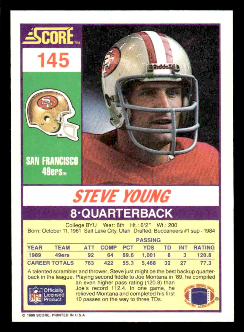 1990 Score #145 Steve Young