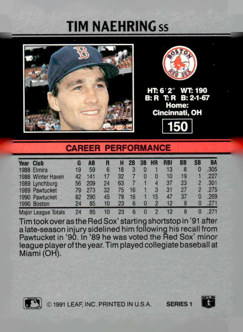 1991 Leaf #150 Tim Naehring