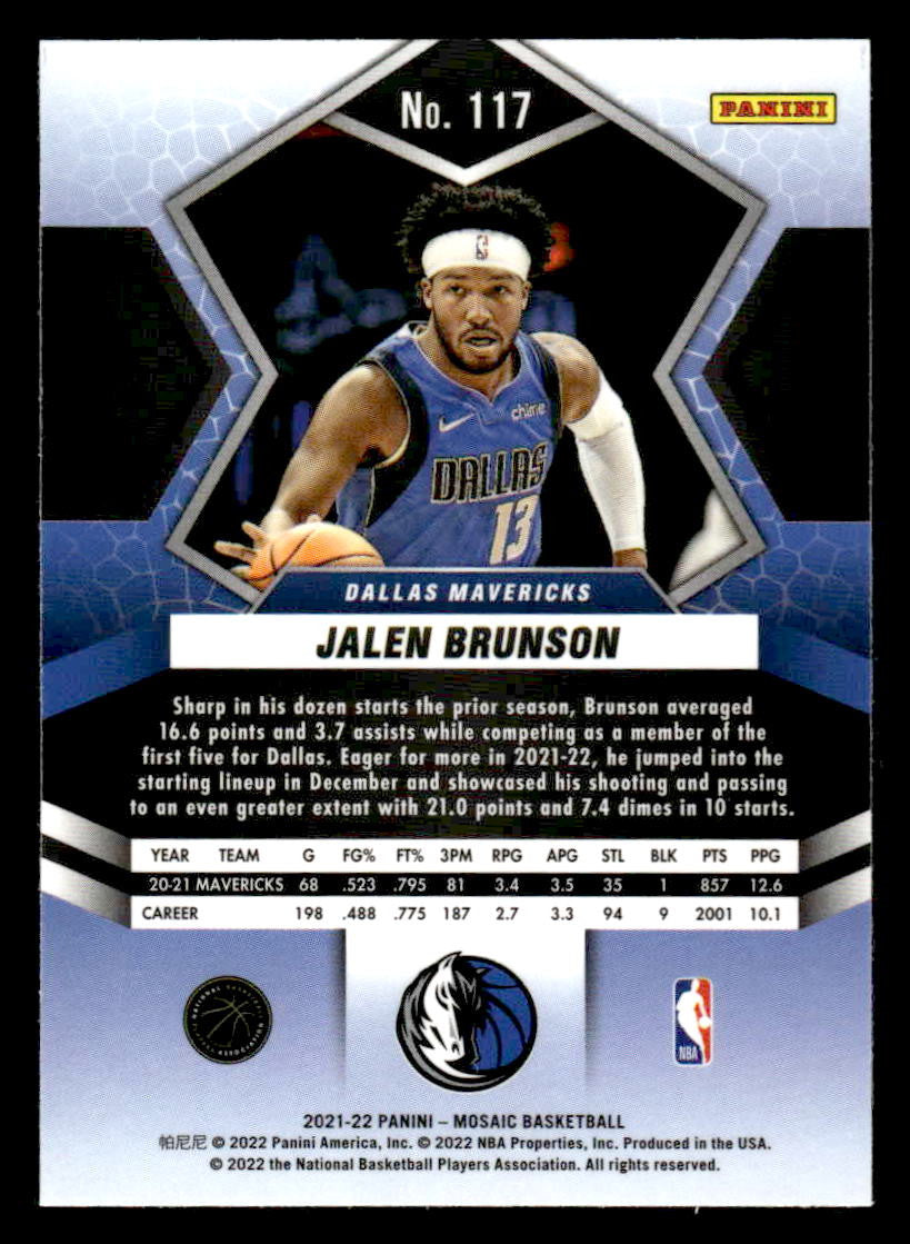 2021-22 Panini Mosaic #117 Jalen Brunson
