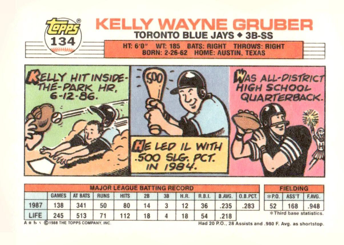 1988 Topps Big #134 Kelly Gruber