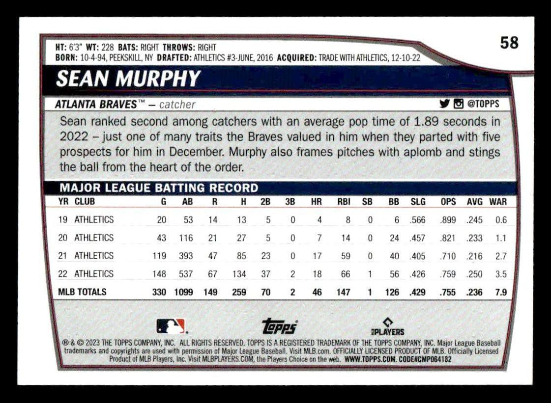 2023 Topps Big League #58 Sean Murphy