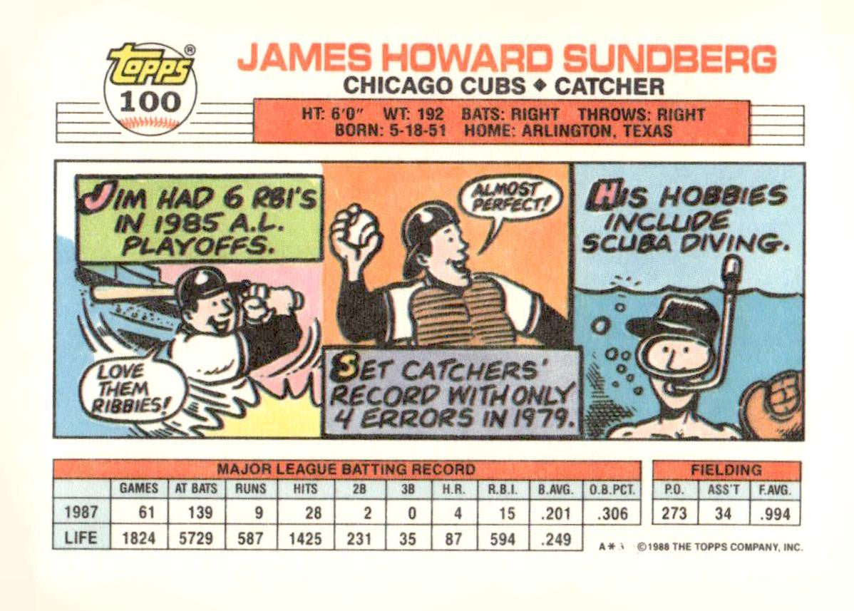 1988 Topps Big #100 Jim Sundberg