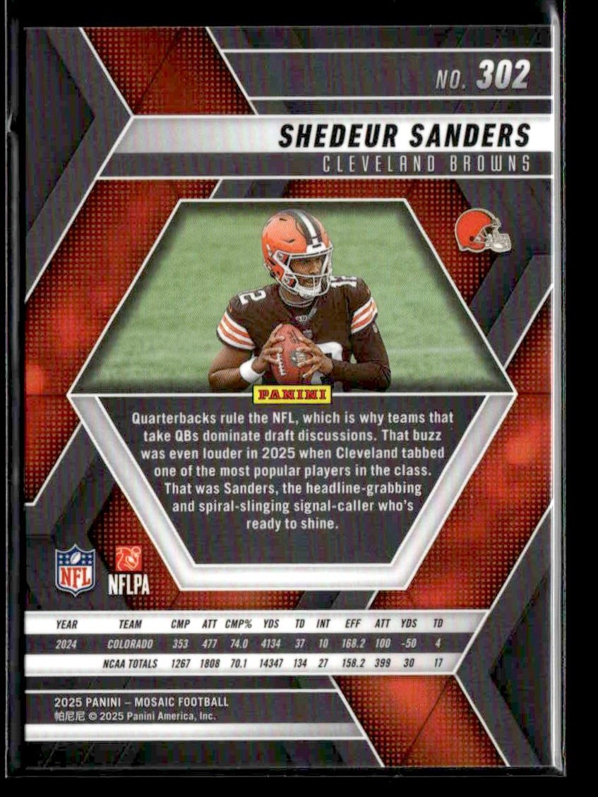 2025 Panini Mosaic #302 Shedeur Sanders