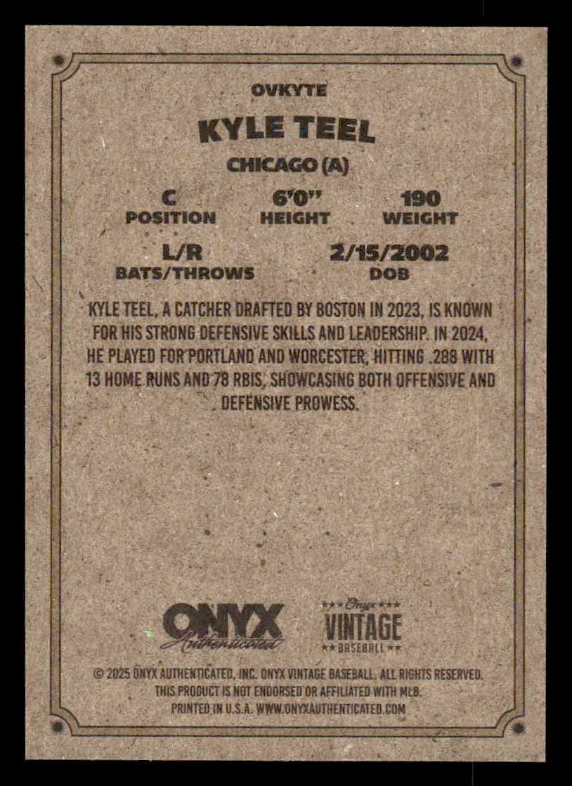 2025 Onyx Vintage #OVKYTE Kyle Teel