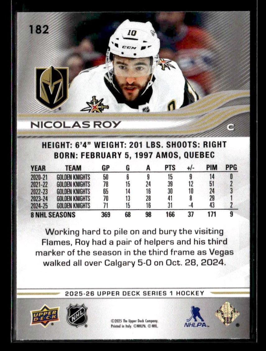 2025-26 Upper Deck #182 Nicolas Roy