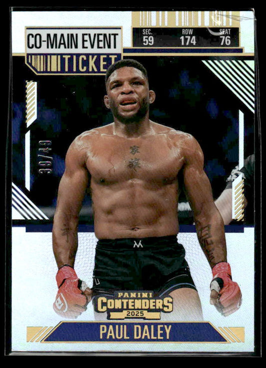 2025 Panini Contenders PFL #53 Paul Daley Co-Main Event Ticket