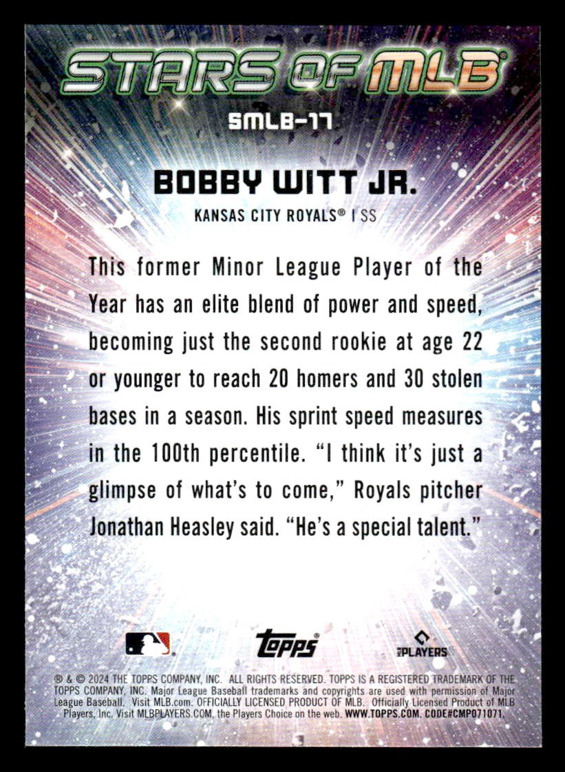 2024 Topps #SMLB-17 Bobby Witt Jr. Stars of MLB