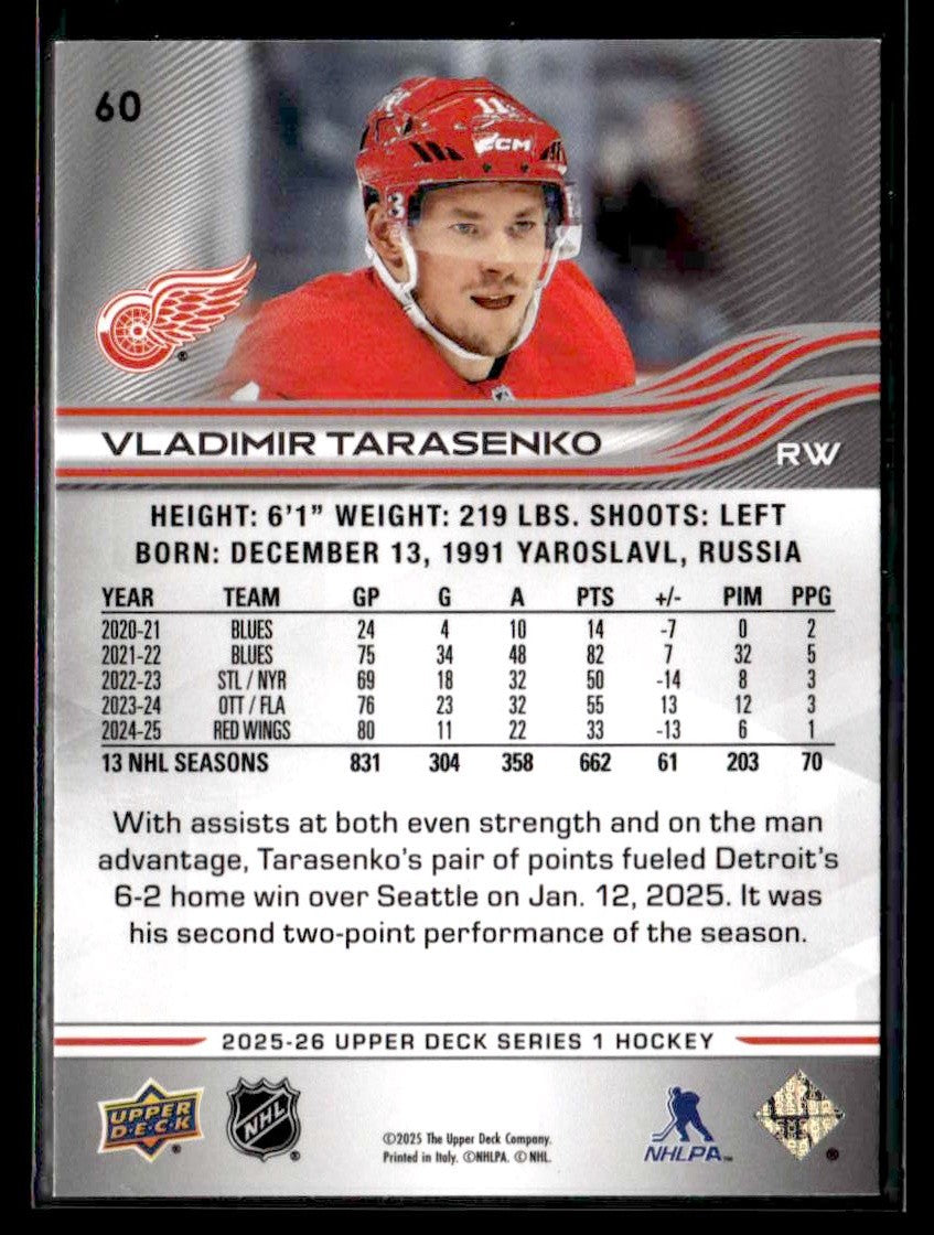 2025-26 Upper Deck #60 Vladimir Tarasenko