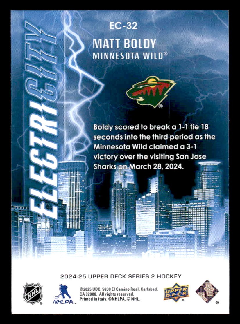 2024-25 Upper Deck #EC-32 Matt Boldy ElectriCity