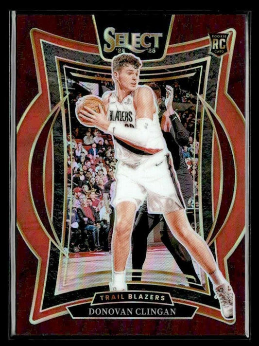 2024-25 Panini Select #69 Donovan Clingan Maroon Prizm