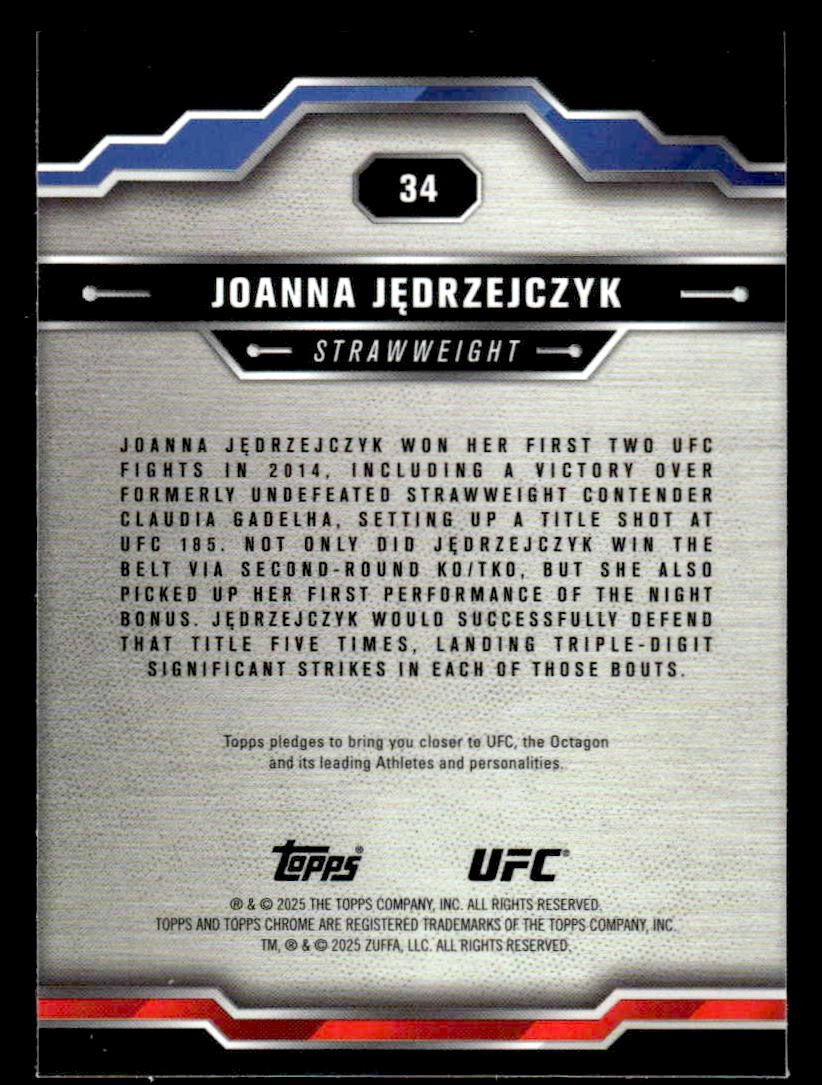 2025 Topps Chrome UFC #34 Joanna Jędrzejczyk