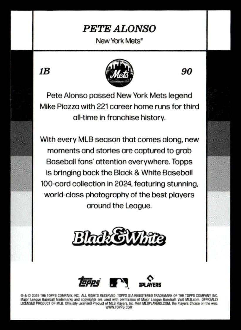 2024 Topps Black & White #90 Pete Alonso