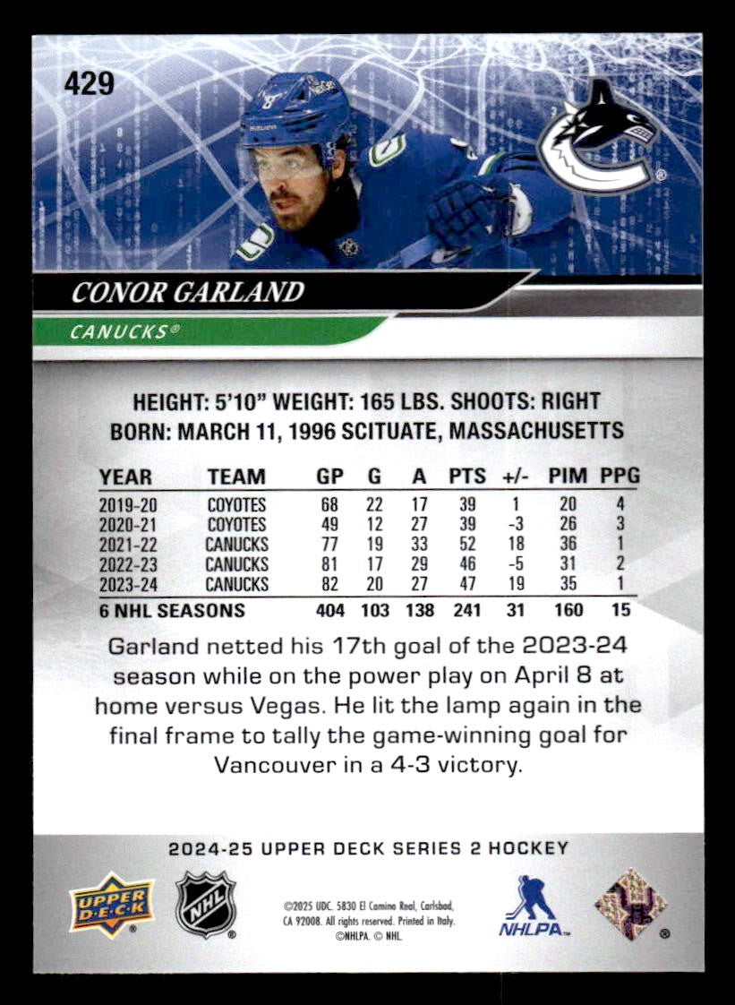 2024-25 Upper Deck #429 Conor Garland
