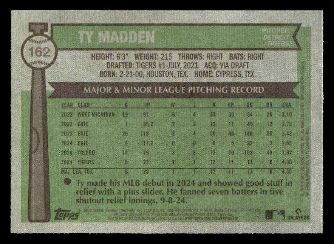 2025 Topps Heritage #162 Ty Madden