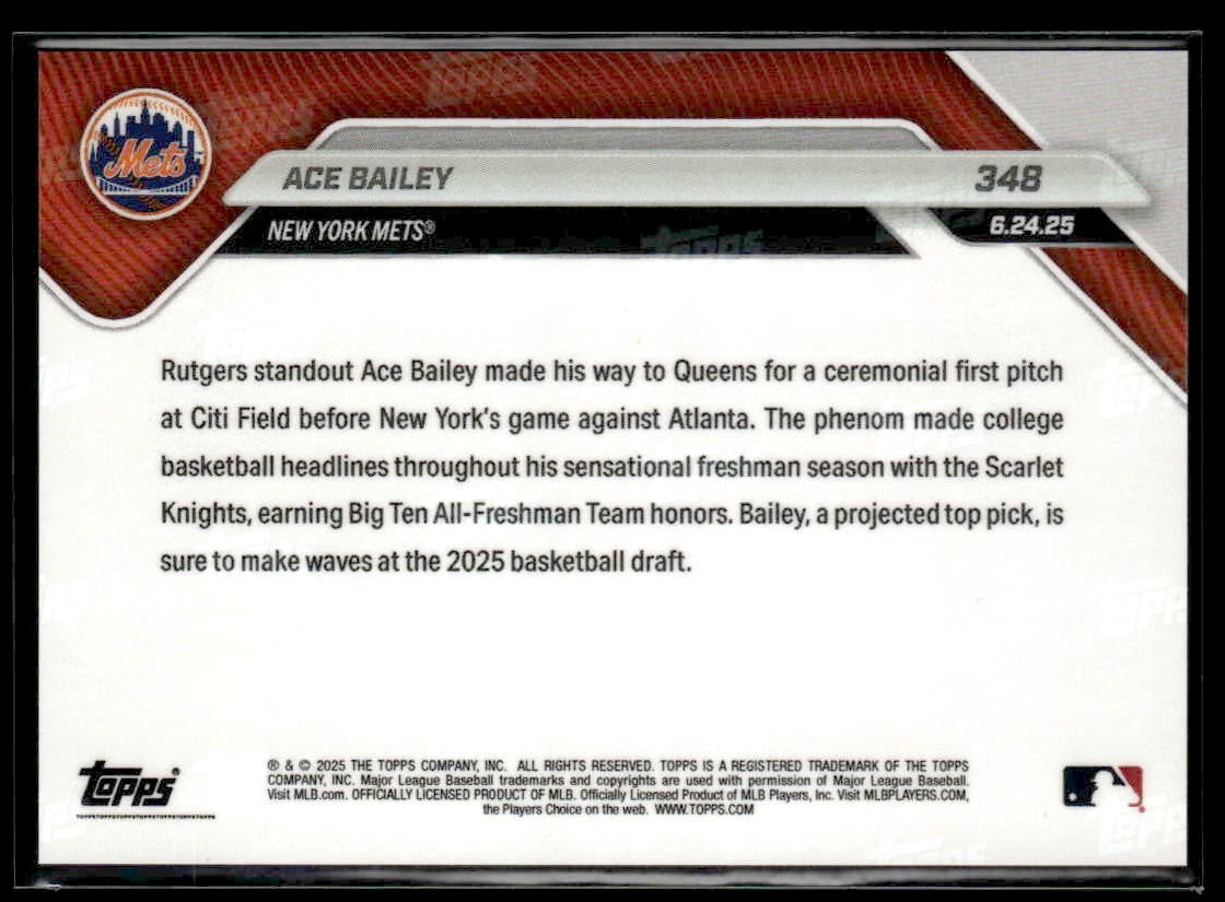 2025 Topps Now #348 Ace Bailey 1st Pitch