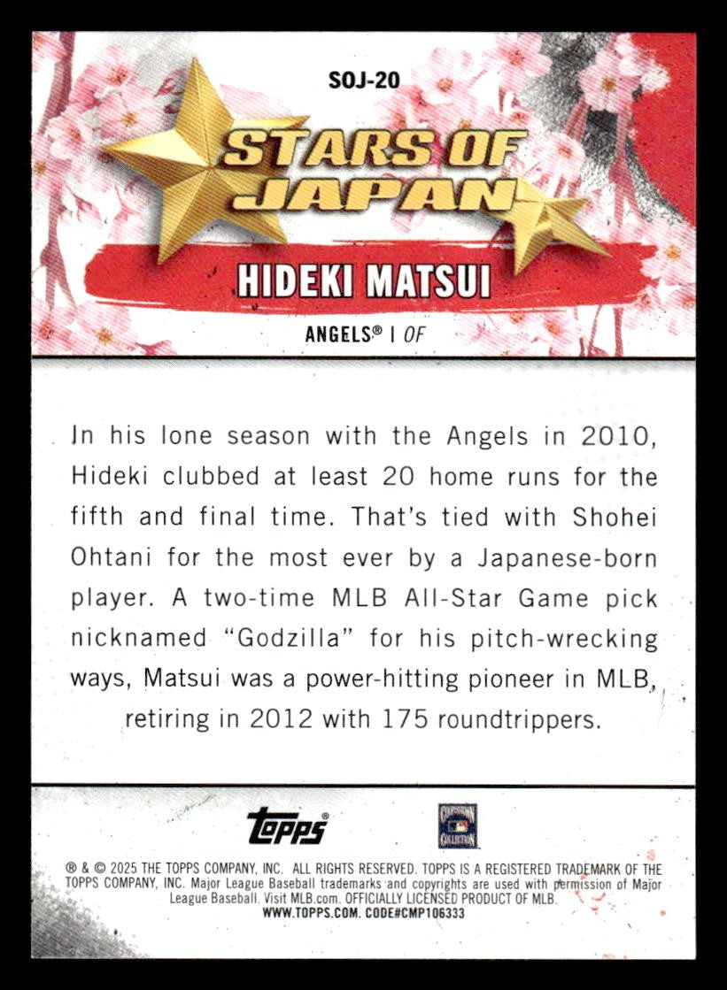 2025 Topps #SOJ-20 Hideki Matsui Stars of Japan