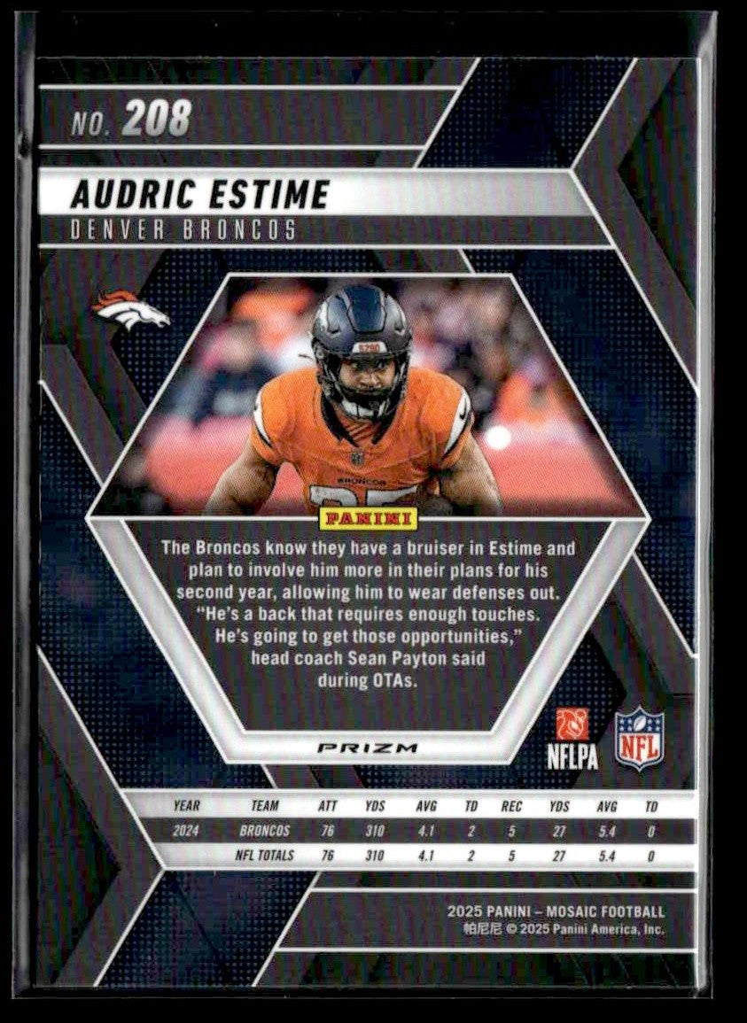 2025 Panini Mosaic #208 Audric Estime Mosaic