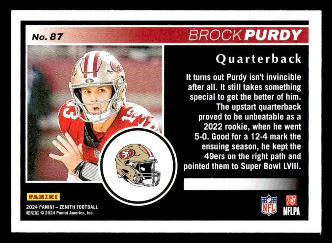 2024 Panini Zenith #87 Brock Purdy Retail