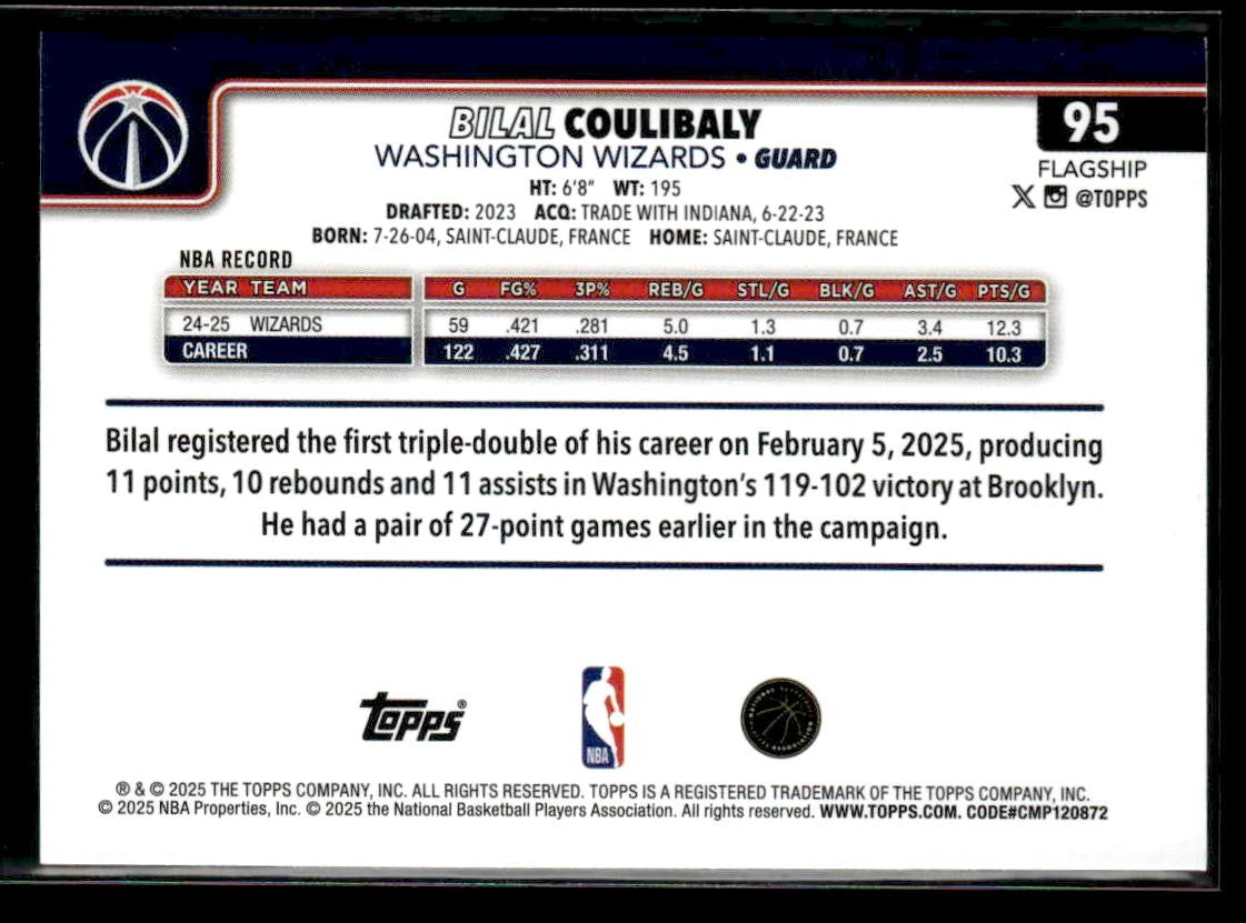 2025-26 Topps #95 Bilal Coulibaly