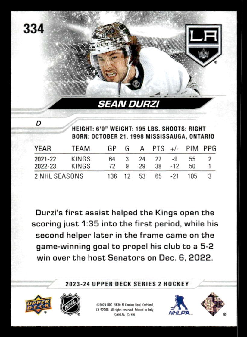 2023-24 Upper Deck #334 Sean Durzi