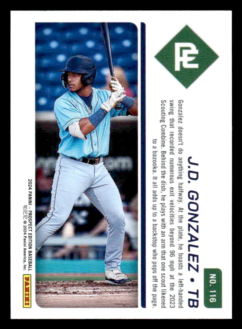 2024 Panini Prospect Edition #116 J.D. Gonzalez