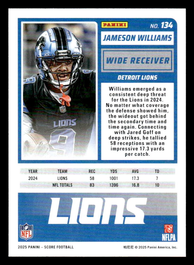 2025 Score #134 Jameson Williams