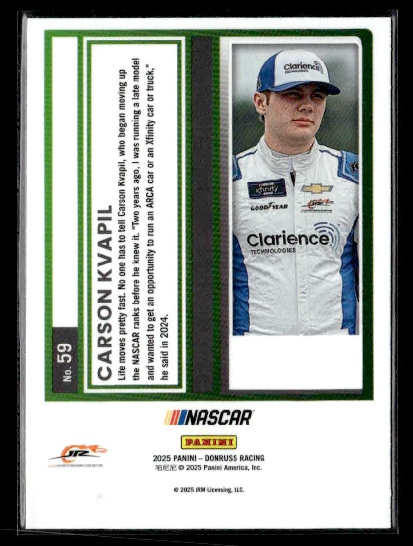 2025 Donruss #59 Carson Kvapil Optic