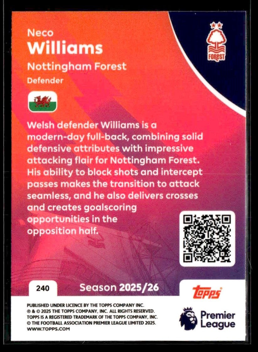 2025-26 Topps Premier League #240 Neco Williams