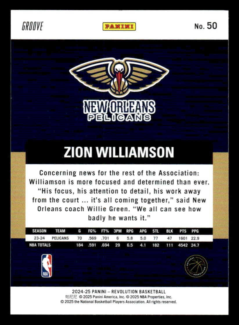 2024-25 Panini Revolution Groove #50 Zion Williamson