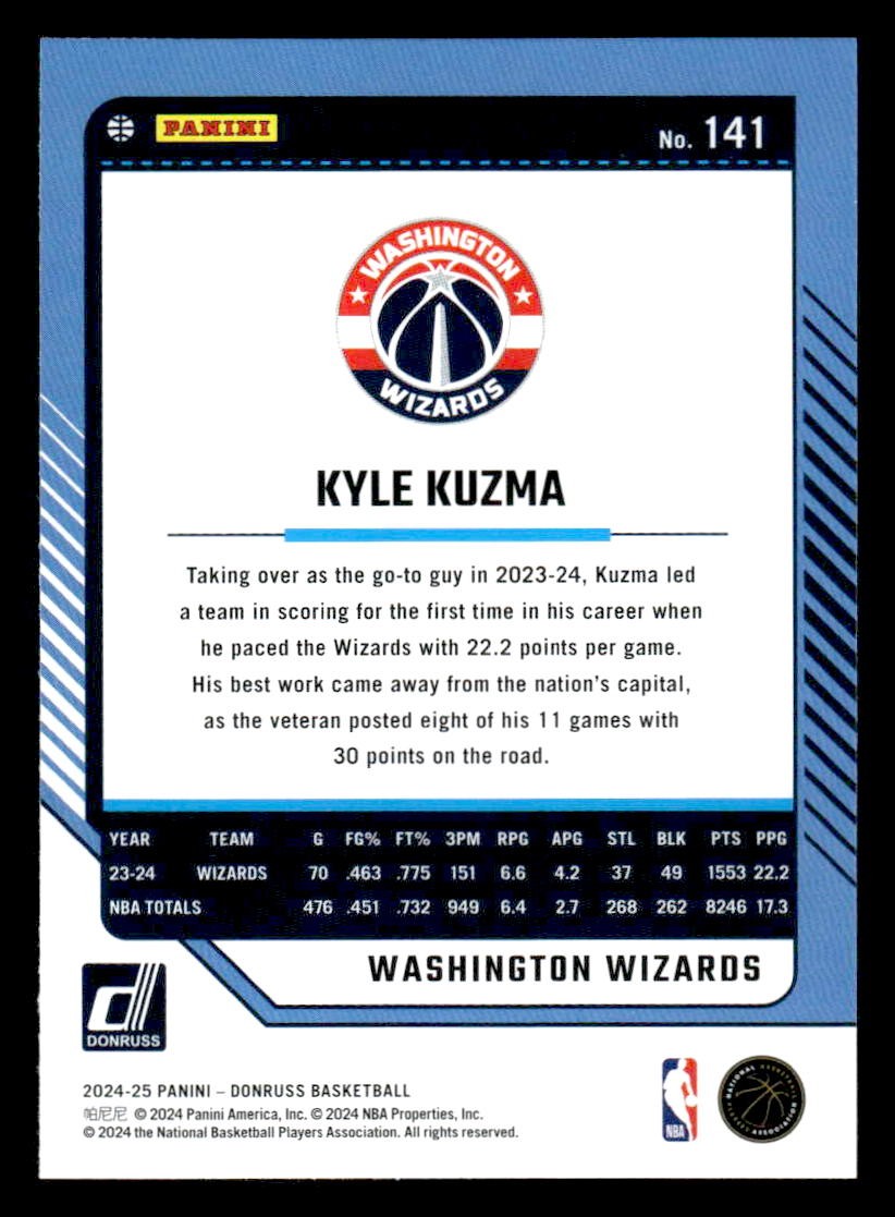 2024-25 Donruss #141 Kyle Kuzma