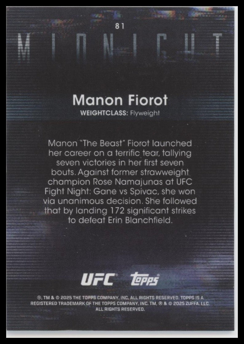 2025 Topps Midnight UFC #81 Manon Fiorot