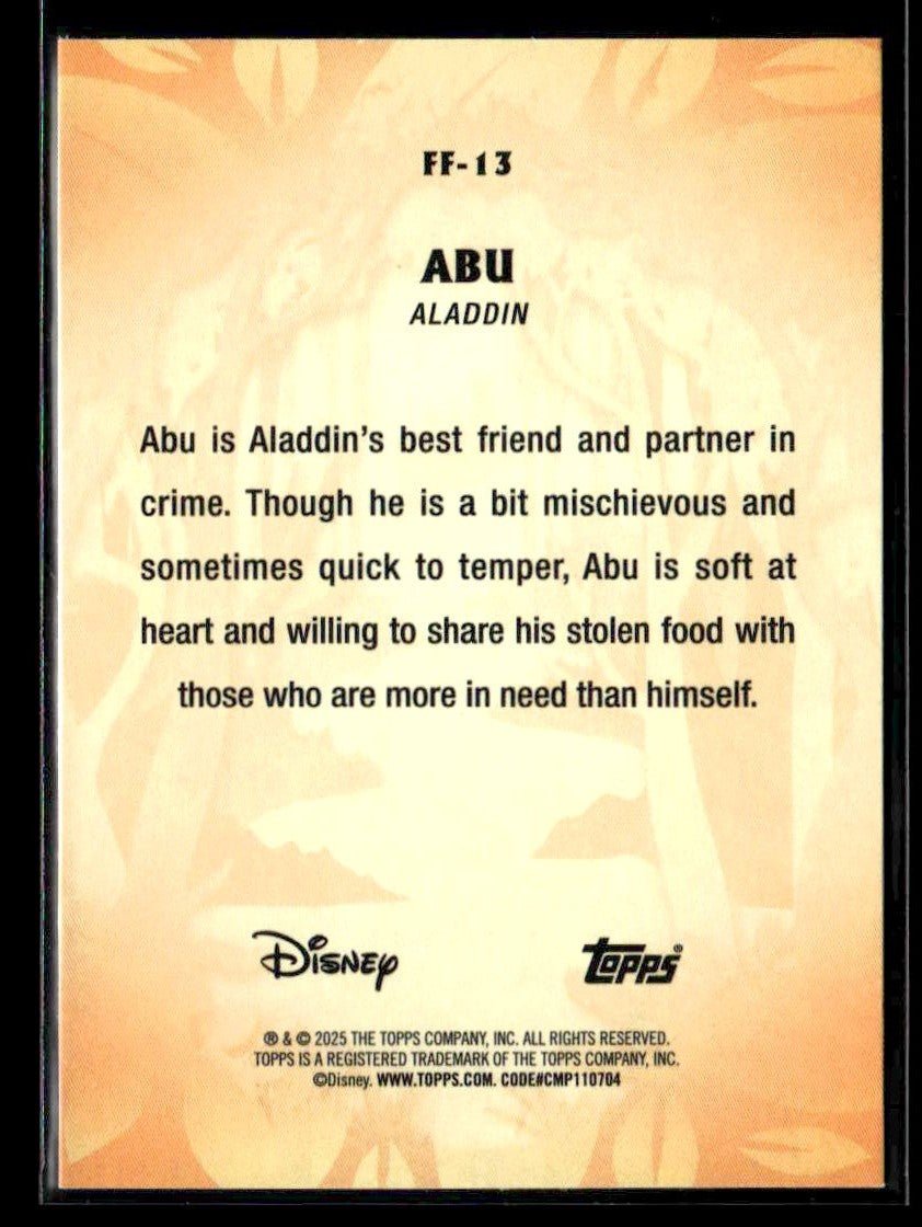 2025 Topps Disney Wonder #FF-13 Abu Furry Friends