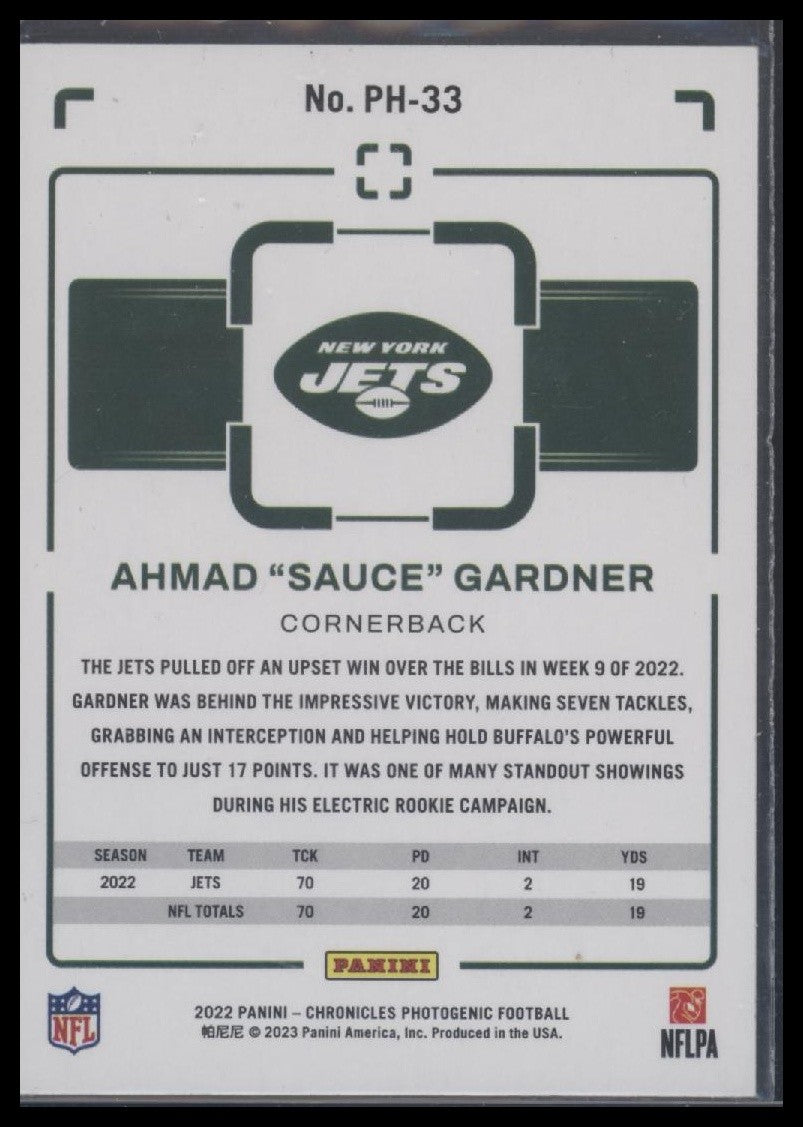 2022 Panini Chronicles #PH-33 Ahmad "Sauce" Gardner Photogenic