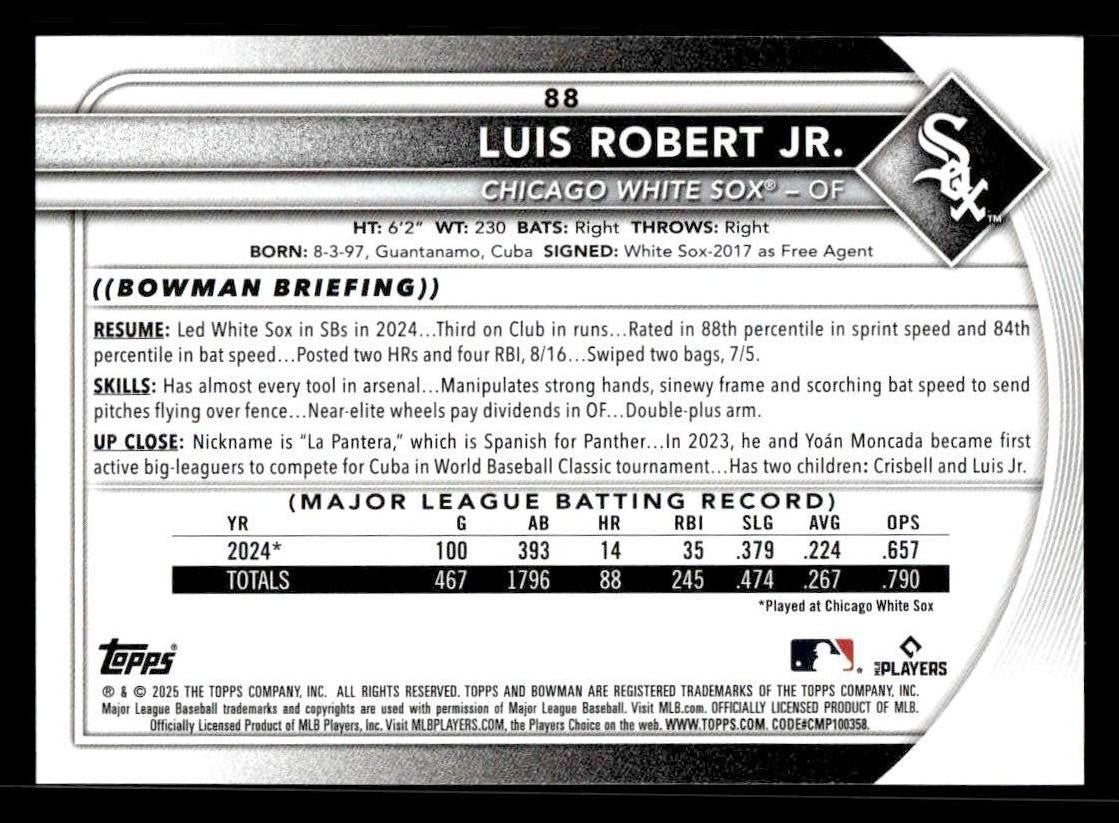 2025 Bowman #88 Luis Robert Jr.