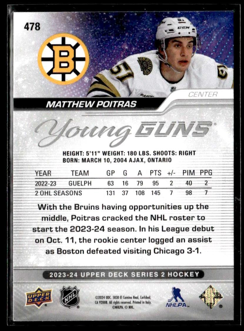 2023-24 Upper Deck #478 Matthew Poitras