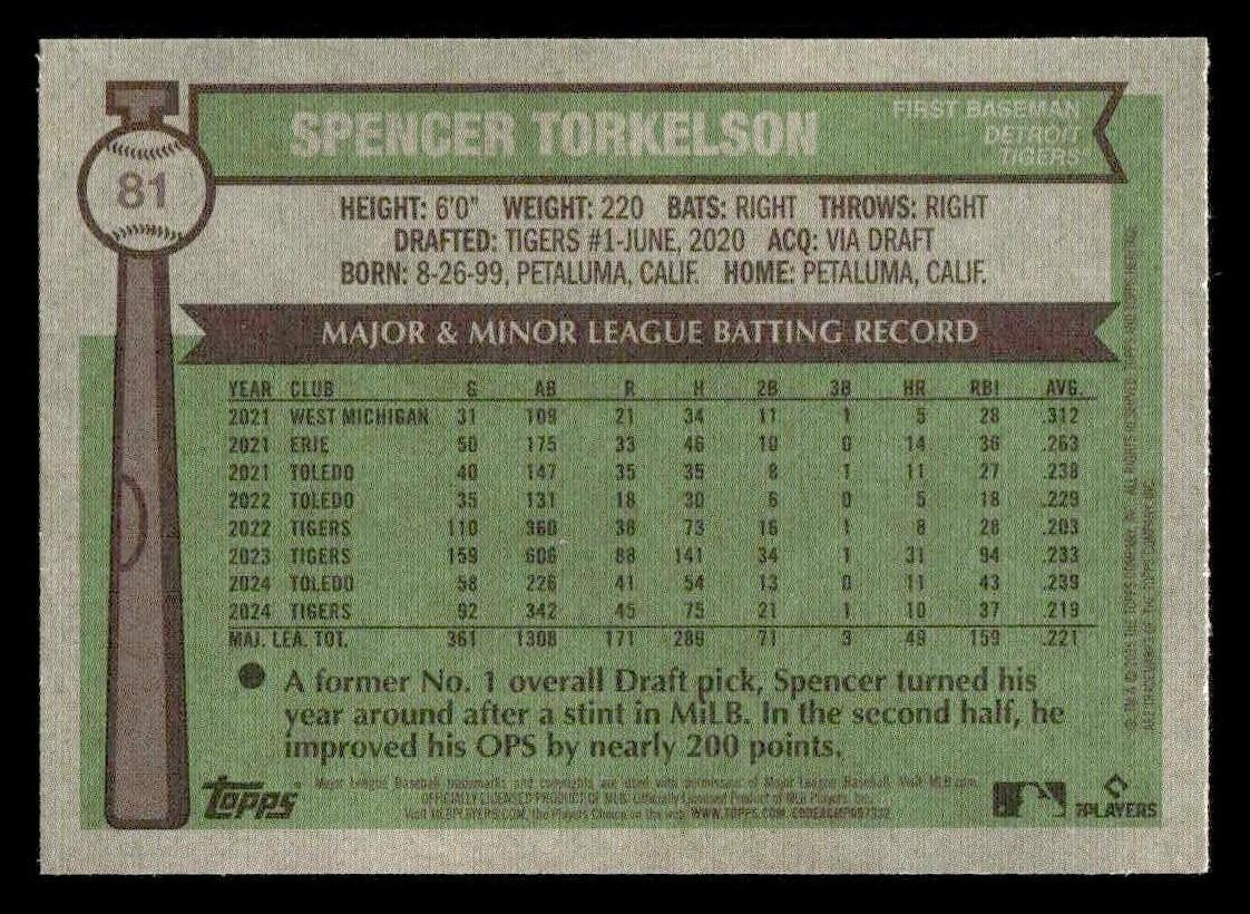 2025 Topps Heritage #81 Spencer Torkelson