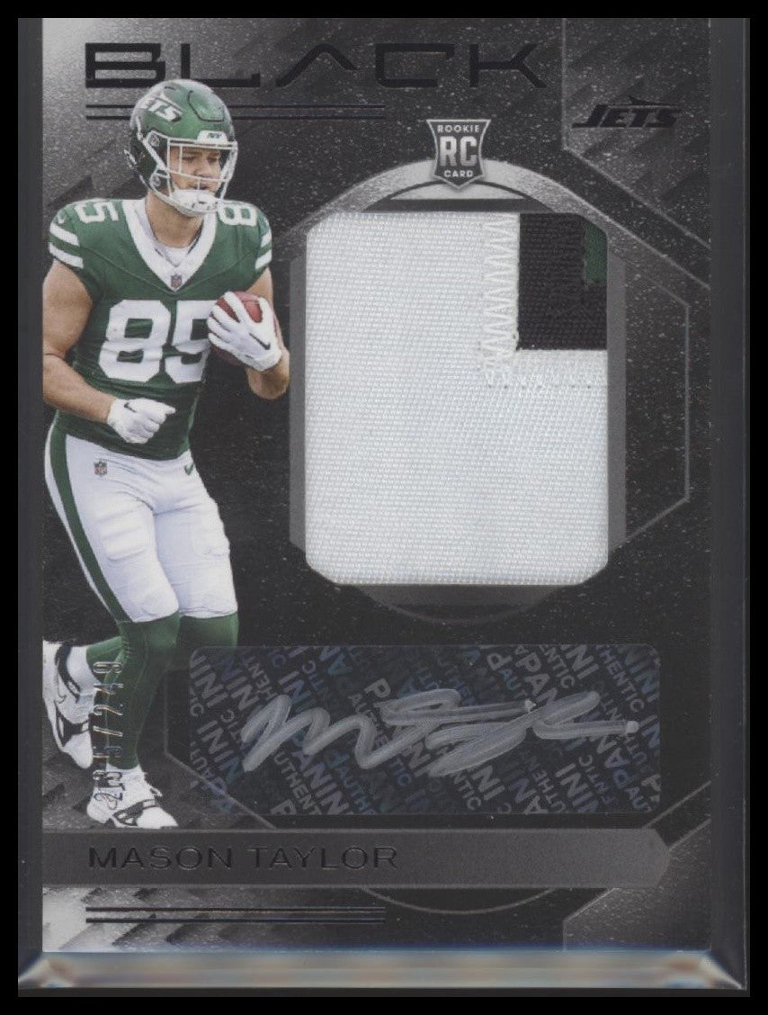 2025 Panini Black #RKPA-MTR Mason Taylor Rookie Patch Auto #/249
